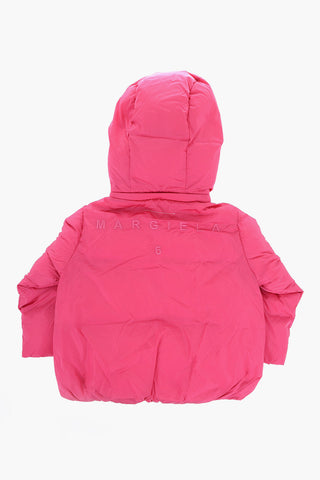MM6 Wattierte Uni-Jacke mit abnehmbarer Kapuze
