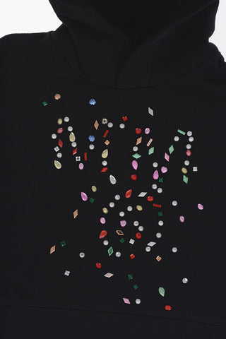 MM6 Felpa Hoodie in Cotone con Gioielli