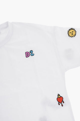 Cotton Crewneck T-Shirt with Embroidery