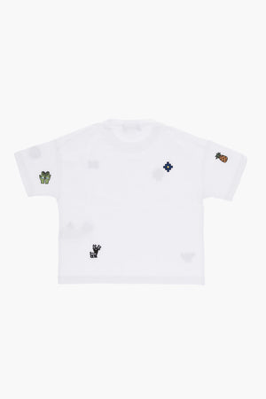 Cotton Crewneck T-Shirt with Embroidery
