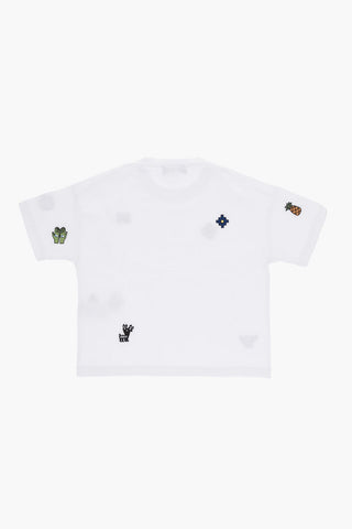 Cotton Crewneck T-Shirt with Embroidery