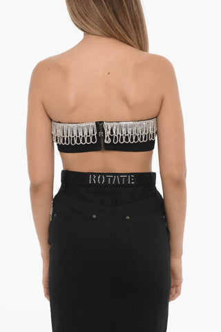 Bandeau-Top Aus Baumwoll-Twill Mit Schmuck