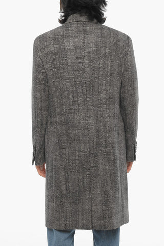 Virgin Wool Blend Double Breasted Coat