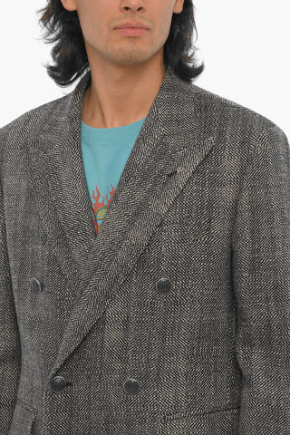 Virgin Wool Blend Double Breasted Coat