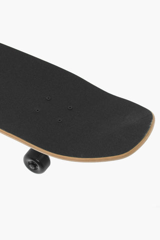 Wooden Skateboard with Waves Print