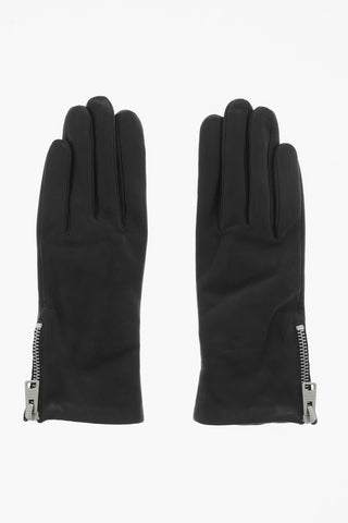 Guanti in Pelle con Zip Laterale