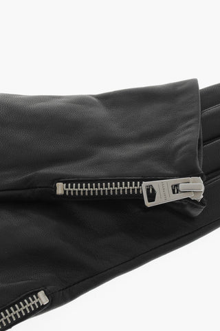 Guanti in Pelle con Zip Laterale