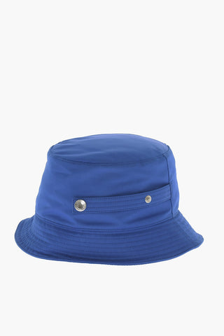Solid Color Bucket Hat with Logo-Print