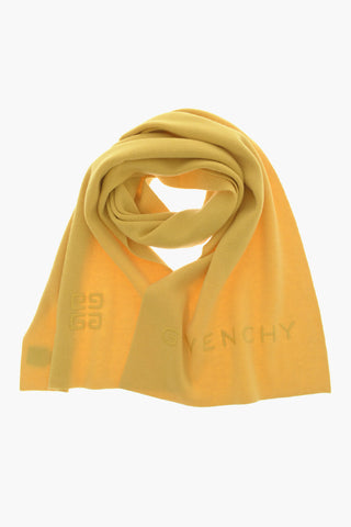 Sciarpa in Lana e Cashmere con Logo tono su tono