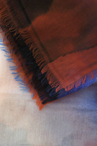 Acid Wash Effect Cashmere and Silk Foulard