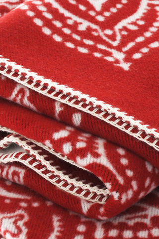 Bandana-Motif Wool Maxi Scarf