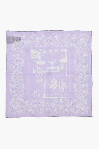 Flora-Motif Cotton Foulard