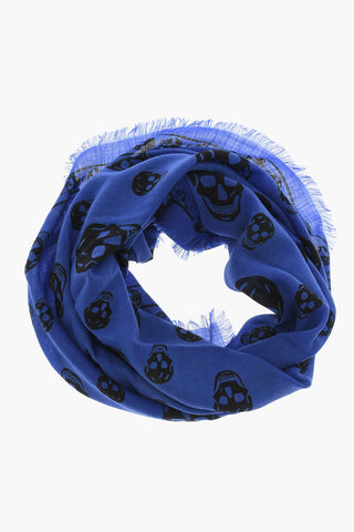All-Over Skulls Wool Scarf