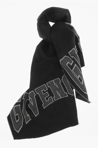Wool Maxi Scarf with Embroidery
