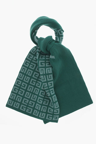 Maxi Sciarpa in Lana e Cashmere con Logo Ricamato