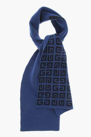 Wool And Cashmere Maxi Scarf with Embroidery Logo
