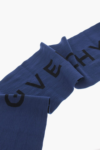 Wool And Cashmere Maxi Scarf with Embroidery Logo