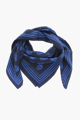 All-Over Skull Printed Silk Foulard