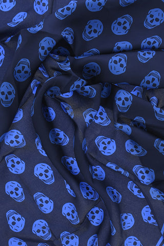 All-Over Skull Printed Silk Foulard