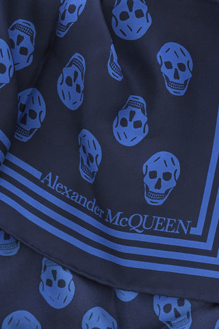 All-Over Skull Printed Silk Foulard
