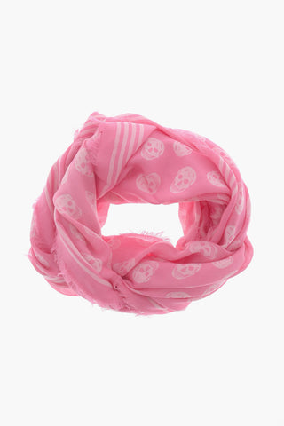 All-Over Skull Printed wool Foulard