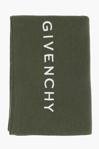 Wool Maxi Scarf with Embroidery Logo