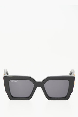 Oversized Cat-Eye Sunglasses with Golden-Logo