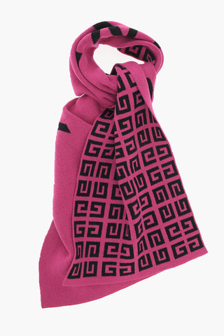 Maxi Sciarpa in Lana e Cashmere con Logo Ricamato