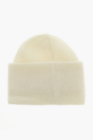 Wool Blend Beanie Hat with Embroidery
