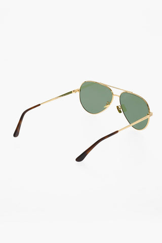 Golden-Effect Frame Aviator Sunglasses