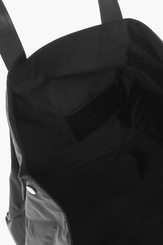 Nylon Tote Bag with Leather Trims