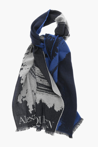 Wool and Silk Scarf with Fringes