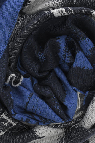 Wool and Silk Scarf with Fringes