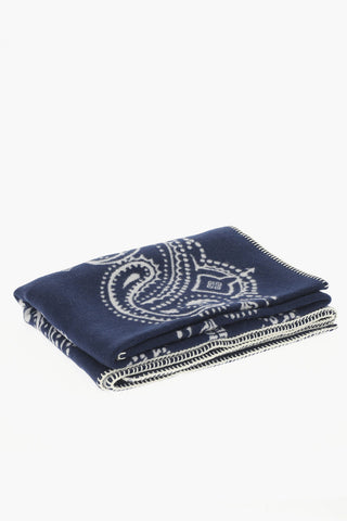 Bandana-Motif Wool Maxi Scarf