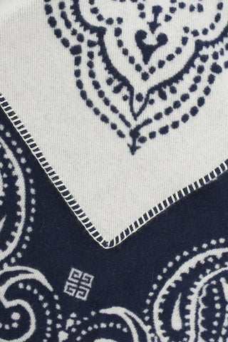 Bandana-Motif Wool Maxi Scarf