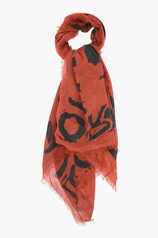 Solid Color Foulard with Contrast Logo