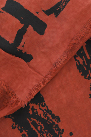 Solid Color Foulard with Contrast Logo