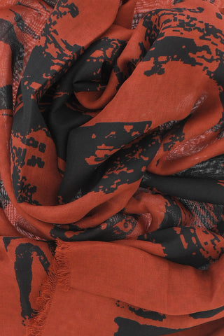 Solid Color Foulard with Contrast Logo