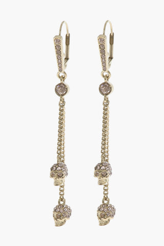 Golden-Effect Earrings with Rhinestone