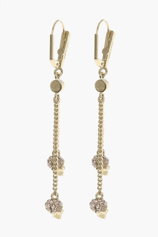 Golden-Effect Earrings with Rhinestone