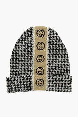 Cappello Beanie Motivo Pied de Poule