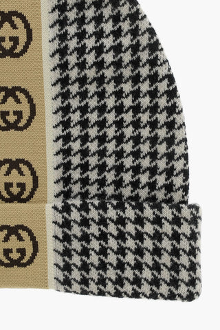 Cappello Beanie Motivo Pied de Poule