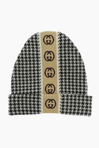 Cappello Beanie Motivo Pied de Poule