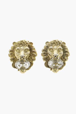 Golden-Effect Lion-Shaped Earrings