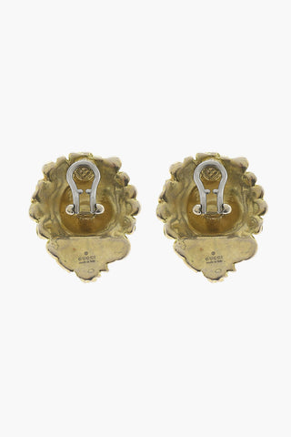 Golden-Effect Lion-Shaped Earrings