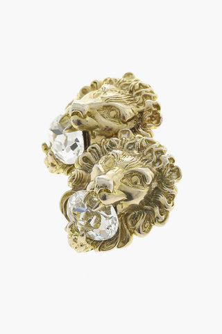 Golden-Effect Lion-Shaped Earrings
