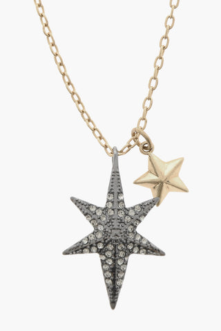 Collana in Metallo Effetto Dorato con Pendente Impreziosito da Strass