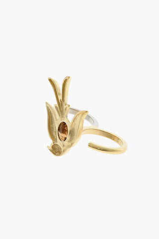 MM11 Golden-Effect Brass Double Rings