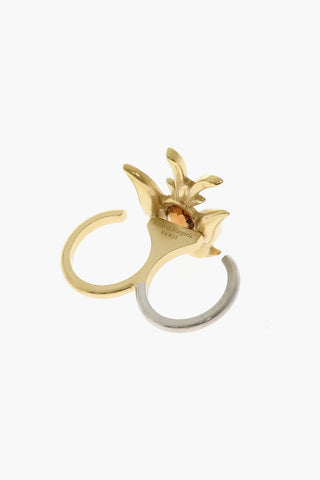 MM11 Golden-Effect Brass Double Rings