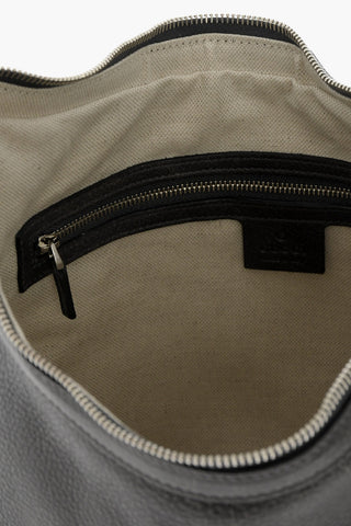 Textured Leather Shoulder Bag with Silver-Tone Details